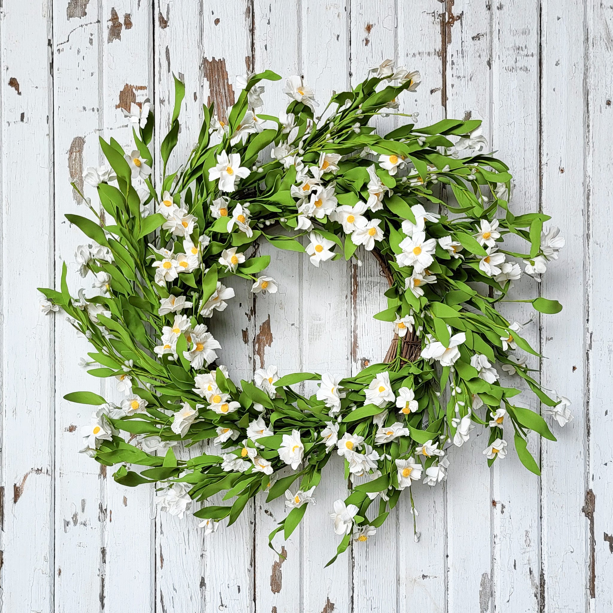 White Daisy Wreath - 24 Inch