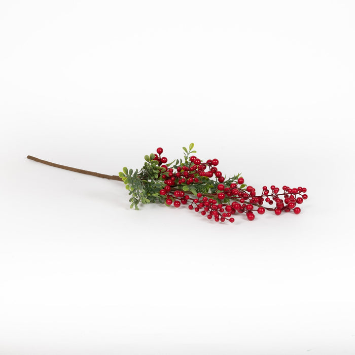 Red Berry And Boxwood Stem - 26 Inch - Set of 6