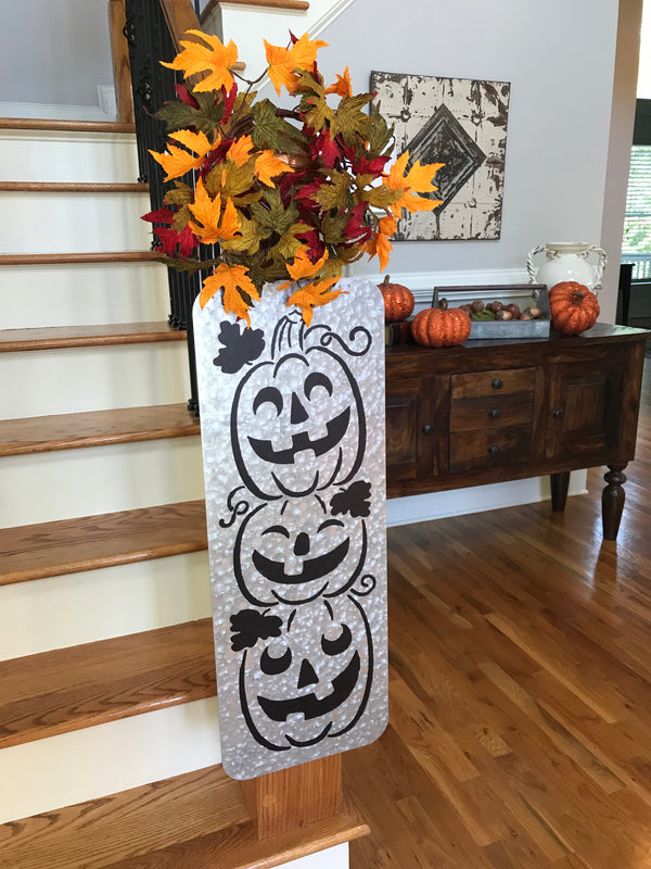 Jack-O'-Lantern Pumpkin Galvanized Sign