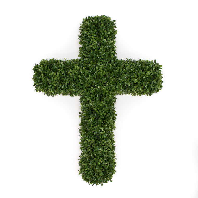 Faux Boxwood Cross - 26