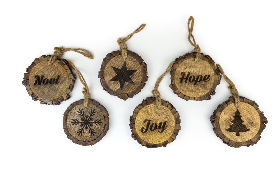 WOOD BARK LG SLICES - 3.50" - 6 PC ASSORTED