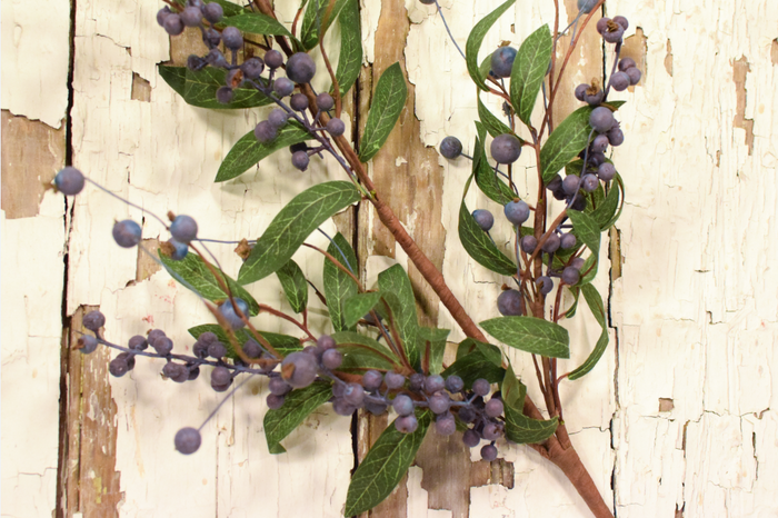 Fresh Blueberry Stem - 30" - Set of 6 - HOME DECORATIVE ACCENTS - 3