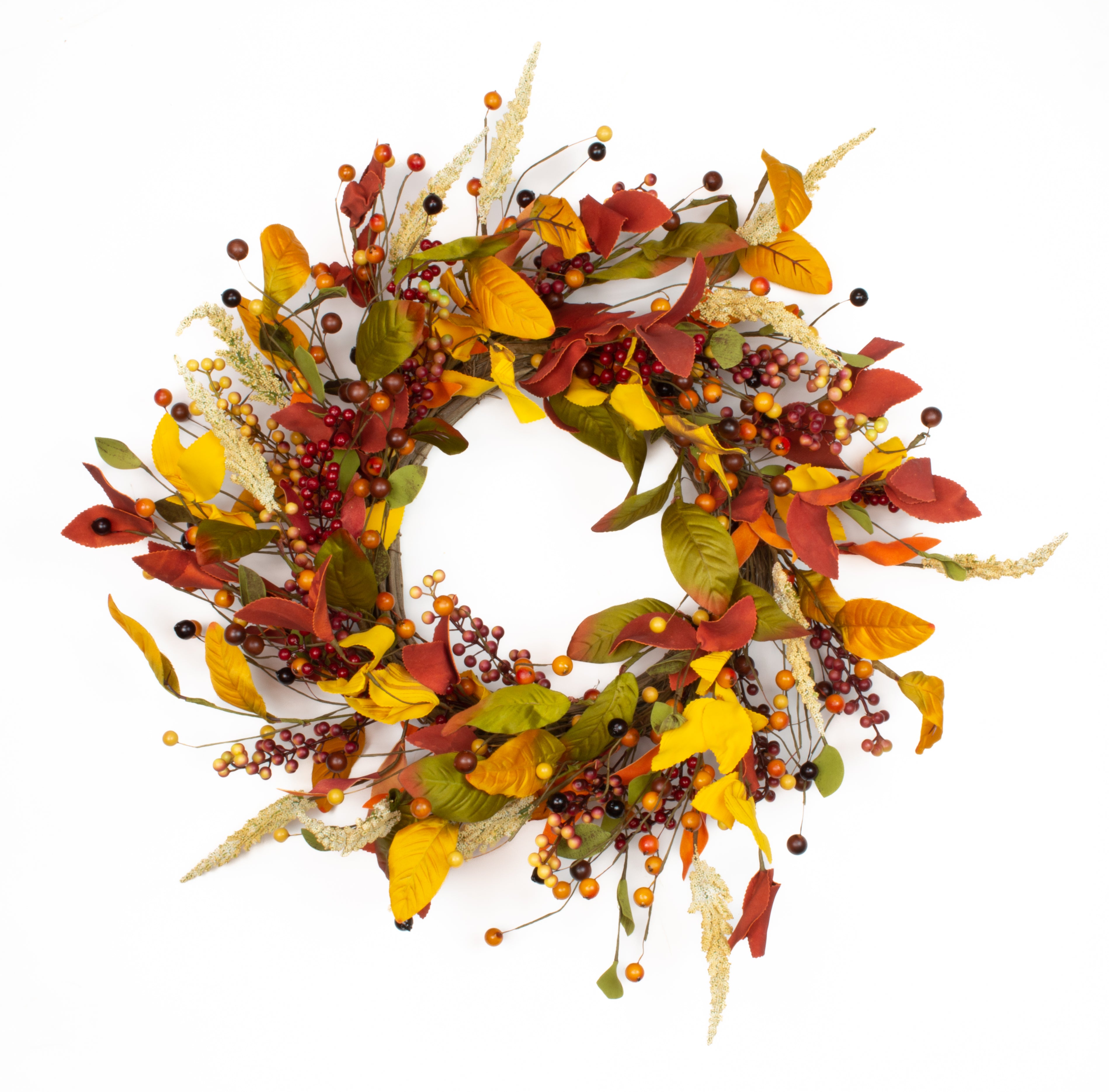 Autumn Mixed Berry & Leaf Wreath