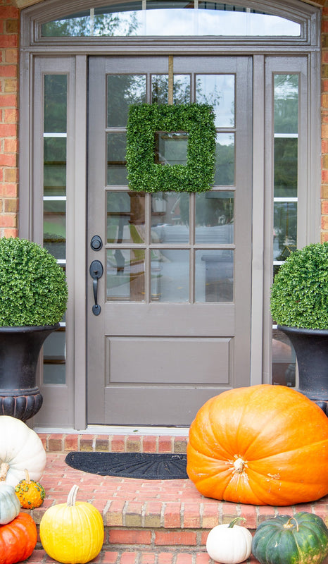 Faux Boxwood Square Wreath - 18 Inch