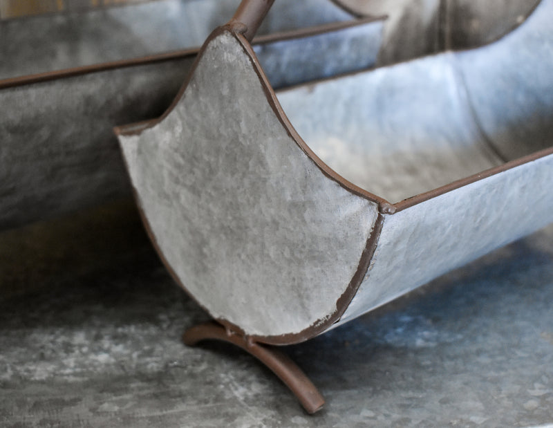 Galvanized Curved Trays - Set of 2