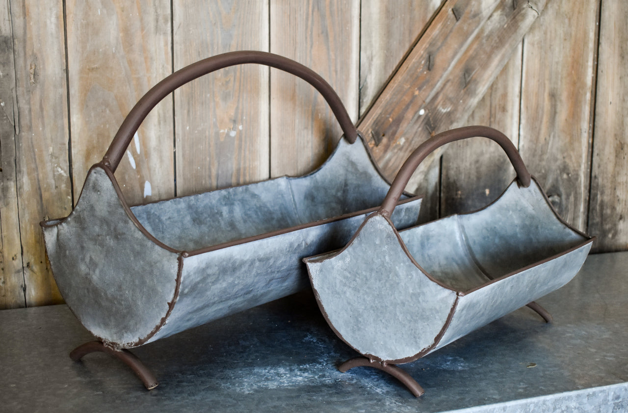 Galvanized Curved Trays - Set of 2