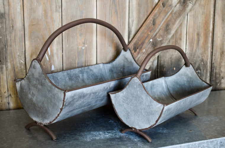 Galvanized Curved Trays - Set of 2