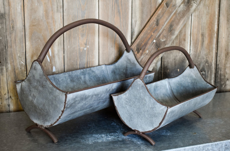 Galvanized Curved Trays - Set of 2