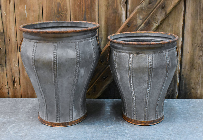 Galvanized Tall Urn - Set of 2