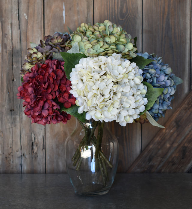 Faux Hydrangea Pick - Green/Purple - Set of 6