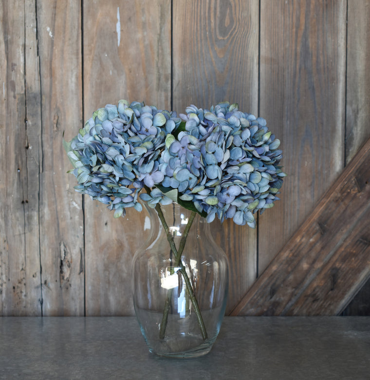 Faux Hydrangea Pick - Blue - Set of 6