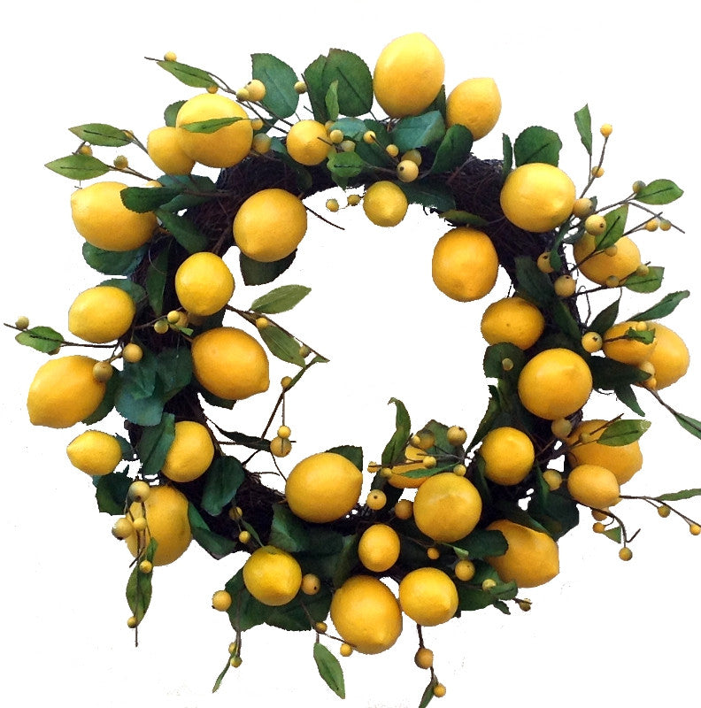 Lemon Leaf Wreath - 18" - HOME DECORATIVE ACCENTS