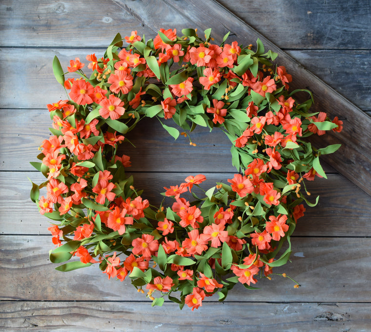 Sunny Marigold Orange Wreath - 24 Inch